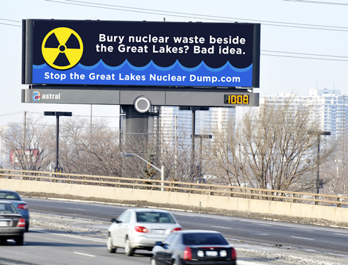 Stop The Great Lakes Nuclear Dump Billboard